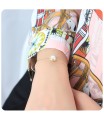 Gold Plated White Pearl Cover by Leaf Silver Bracelet BRS-217-GP